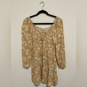 Women’s small yellow floral frilly dress